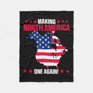 Oh Canada T-shirt Kaart Van VS Grappig Trump 2025 Fleece Deken
