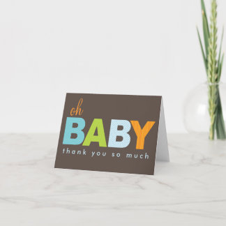 Oh carte de note moderne de Merci de bébé de bébé