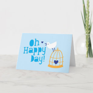 Oh carte et produits heureux de jour avec le