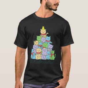 Oh Catmastree kerstkerstboomkat T-shirt