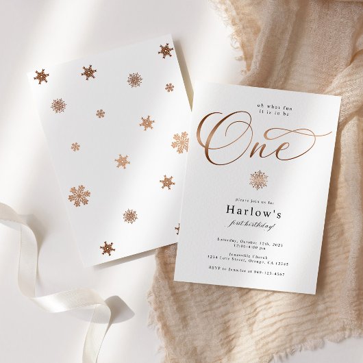 Oh ce Fun Snowflake 1er anniversaire Invitation