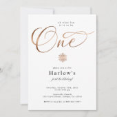 Oh ce Fun Snowflake 1er anniversaire Invitation (Devant)