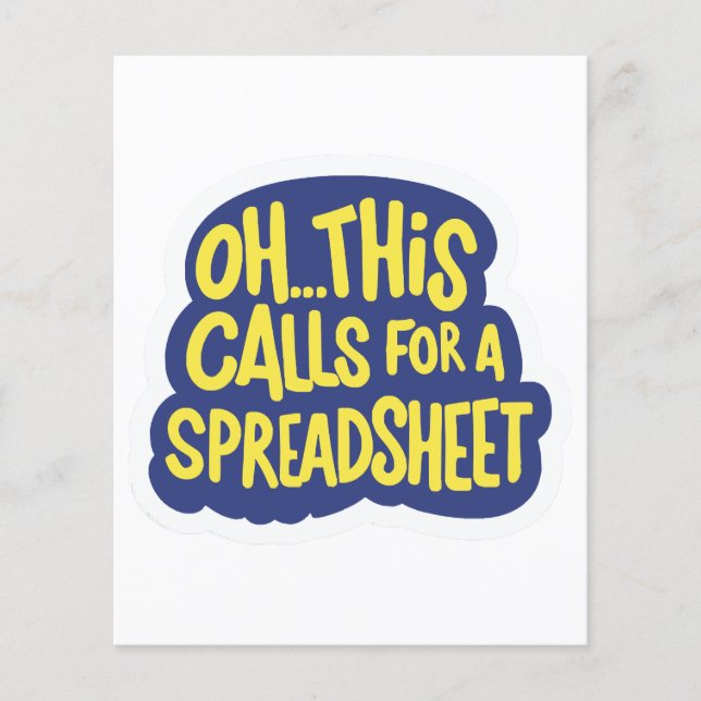 Oh, cela nécessite une feuille de calcul  (Devant)