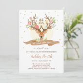 Oh cerf baby shower invitation Woodland Antlers (Debout devant)