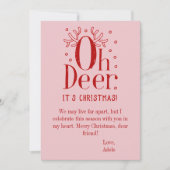 Oh cerf carte de vacances de Noël à plat (Devant)