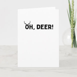 Oh Cerf Simple Esthétique Carte de Vœux Pliée