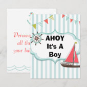 Oh c'est une invitation nautique de baby shower de (Devant / Derrière)