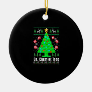 Oh Chemist Tree Merry Chemistry Ugly Ch Keramisch Ornament