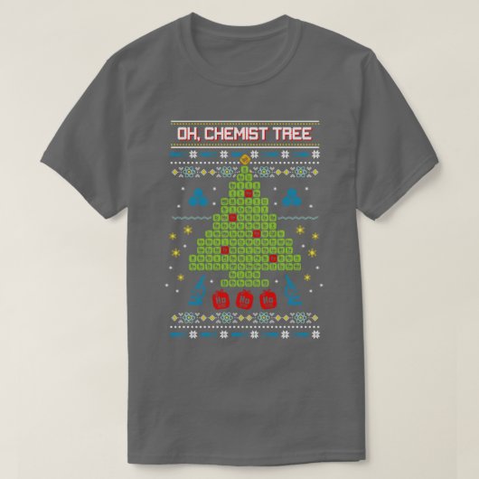 Oh Chemist Tree Ugly Kerstmis T-shirt (Design voorkant)