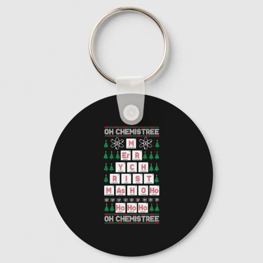 oh chemistree Chemist Science Kerstmis Sleutelhanger (Voorkant)