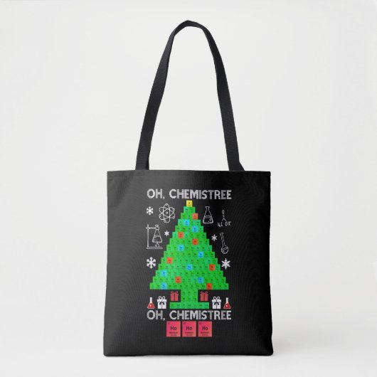 Oh Chemistree Chemist Tree Funny Science Kerstmis Draagtas (Voorkant)