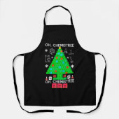 Oh Chemistree Chemist Tree Funny Science Kerstmis Schort (Voorkant)