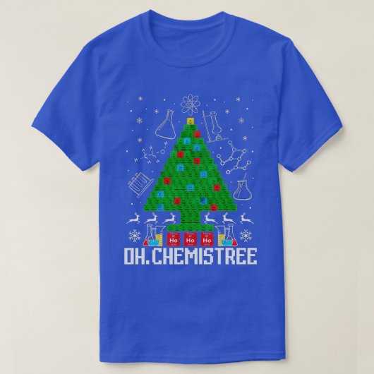 Oh Chemistree Funny Science kerstboomchemicus T-shirt (Design voorkant)