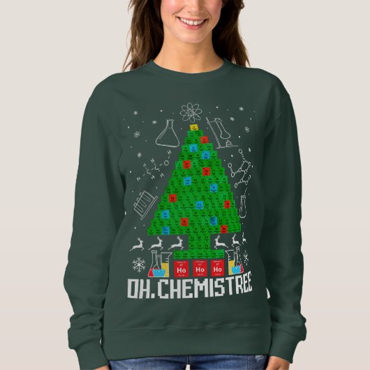 Oh Chemistree kerstchemie wetenschap Periodic Trui (Voorkant)
