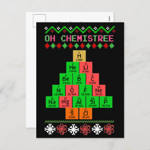 Oh chemistree - lelijke kerstkeuken voor chemicus feestdagenkaart