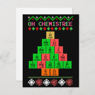 Oh chemistree lelijke kerstkeuken voor chemicus feestdagenkaart