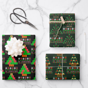 Oh chemistree - lelijke kerstkeuken voor chemicus inpakpapier vel