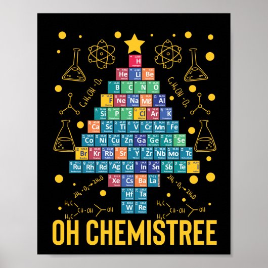 Oh Chemistree Science kerstboomchemie Poster (Voorkant)