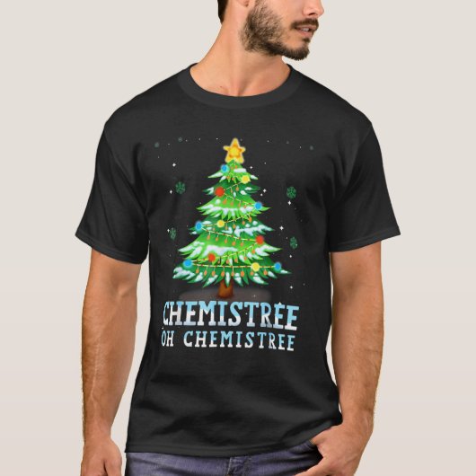 Oh Chemistry kerstboomchemicus T-shirt (Voorkant)