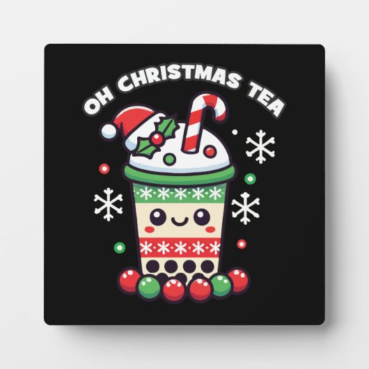 Oh Christmas Tea - Funny Boba Holiday Bubble Tea Fotoplaat (Voorkant)