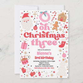Oh Christmas Three Christmas 3rd Verjaardagsfeest Kaart