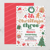 Oh Christmas Three Christmas 3rd Verjaardagsfeest Kaart (Voorkant / Achterkant)