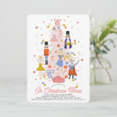 Oh Christmas Three Pink Nutcracker Girl Birthday Kaart (Staand voorkant)