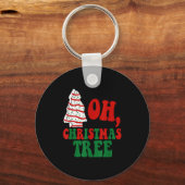 Oh Christmas Tree Cakes Debbie Becky Jen Groovy Re Sleutelhanger (Voorkant)