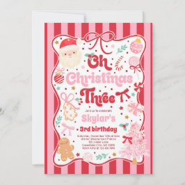 Oh Christmas Tree Coquette Bow 3rd Birthday Kaart