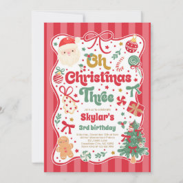 Oh Christmas Tree Coquette Bow 3rd Birthday Kaart