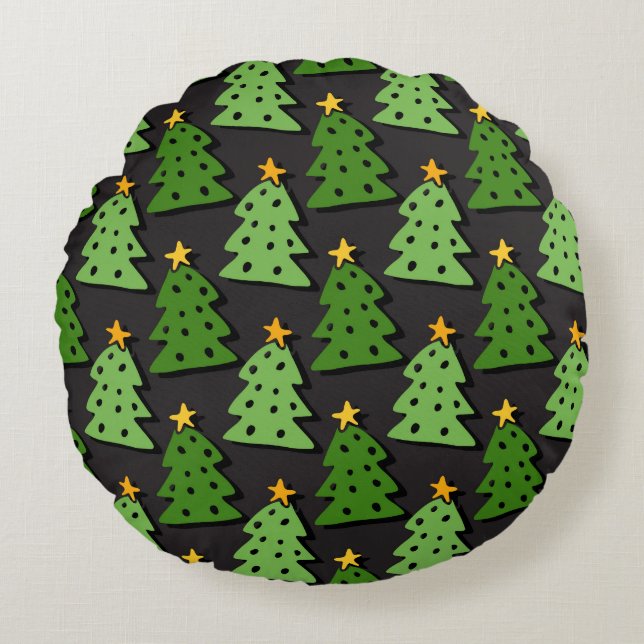 Oh Christmas Tree Round Coussin (Devant)