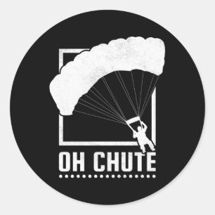 Oh Chute Skydiving Ronde Sticker