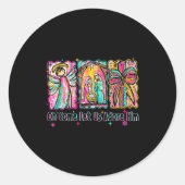 Oh Come Let Us Adore Him Christian Christmas Coque Ronde Sticker (Voorkant)