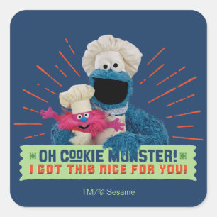 Oh Cookie Monster! Ik heb dit leuk voor je. Vierkante Sticker