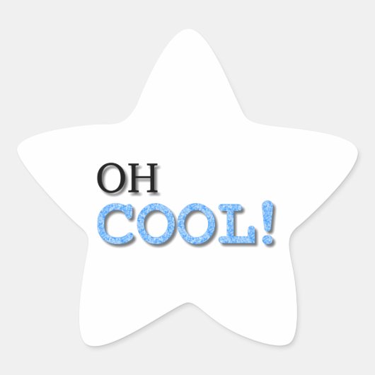Oh Cool Text Ster Sticker (Voorkant)