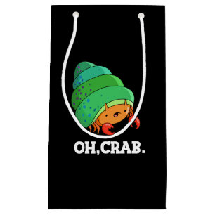 Oh Crab Funny Crab Phrase Dark BG Klein Cadeauzakje