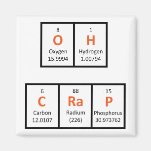 Oh Crap Periodic Table Magnet Magneet