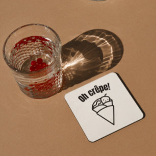 Oh crêpe! Grappig Schattige minimalistisch eten Bier Onderzetter