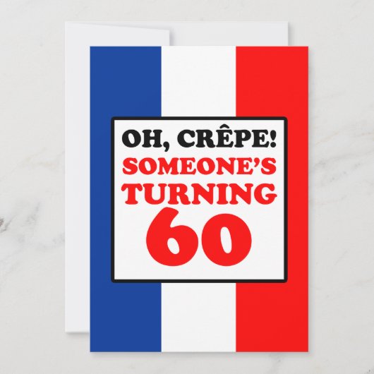 Oh crêpe, quelqu'un invitation 60 de rotation (Devant)