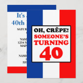 Oh Crepe, quelqu'un qui tourne 40 Invitations (Devant / Derrière)