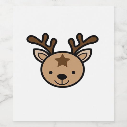 Oh Cute Deer Minimal Design Wijn Etiket (Enkel label)