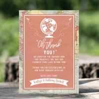 "Oh dank je wel!" Adventure Travel Map Baby shower