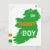 Oh Danny Boy St Paddys Day cool Eire Carte (Devant / Derrière)