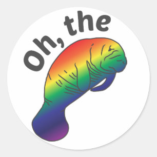 Oh de Hue Manatee Ronde Sticker