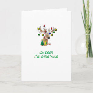 Oh de Kerstkaart van Herten Feestdagen Kaart