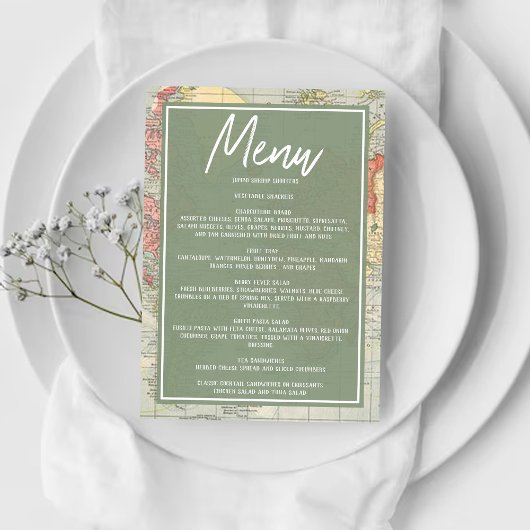 "Oh de plaatsen..." Baby Shower Menu