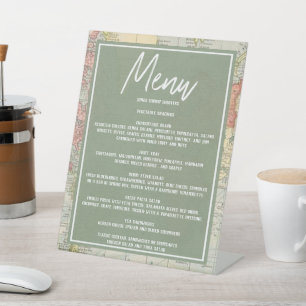 "Oh de plaatsen..." Menu baby shower Reclamebord Met Voetstuk