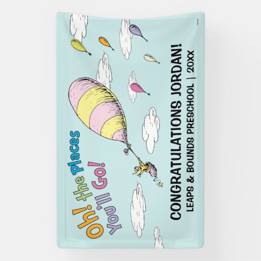 Oh, de plaatsen waar je gaat! Aankondiging afstude Spandoek (Verticaal)