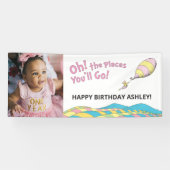 Oh! De plaatsen waar je gaat! Girl Birthday Spandoek (Horizontaal)