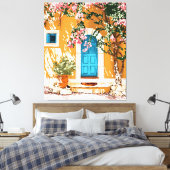 Oh de plaatsen waar je gaat | Spaanse Bougainville Canvas Afdruk (Insitu (Slaapkamer))